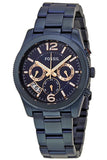 Buy Shop Fossil Perfect Boyfriend Multifunction Blue Dial Blue Steel Strap Watch for Women - ES4093 USA Online