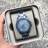 Buy Shop Fossil Riley Quartz Blue Dial Blue Steel Strap Watch for Women - ES4294 USA Online