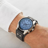 Buy Shop Fossil Coachman Chronograph Blue Dial Black Leather Strap Watch for Men - CH2564 USA Online