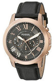 Buy Shop Fossil Grant Chronograph Grey Dial Black Leather Strap Watch for Men - FS5085 USA Online