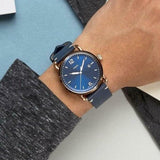 Buy Shop Fossil The Commuter Blue Dial Blue Leather Strap Watch for Men - FS5274 USA Online