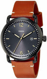 Buy Shop Fossil Commuter Three Hand Date Black Dial Brown Leather Strap Watch for Men - FS5276 USA Online