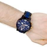 Buy Shop Fossil Nate Chronograph Blue Dial Two Tone Steel Strap Watch for Men - JR1494 USA Online