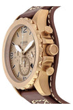 Buy Shop Fossil Nate Chronograph Gold Dial Brown Leather Strap Watch for Men - JR1495 USA Online