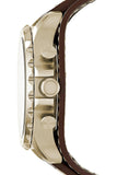 Buy Shop Fossil Nate Chronograph Gold Dial Brown Leather Strap Watch for Men - JR1495 USA Online