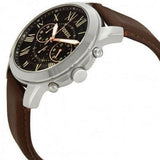 Buy Shop Fossil Grant Chronograph Black Dial Brown Leather Strap Watch for Men - FS4813 USA Online