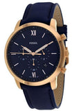 Buy Shop Fossil Neutra Chronograph Blue Dial Blue Leather Strap Watch for Men - FS5454 USA Online