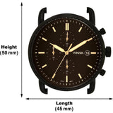 Buy Shop Fossil The Commuter Brown Dial Black Steel Strap Watch for Men - FS5277 USA Online