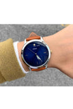 Buy Shop Fossil The Minimalist 3H Blue Dial Brown Leather Strap Watch for Men - FS5499 USA Online