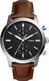 Buy Shop Fossil Townsman Chronograph Black Dial Brown Leather Strap Watch for Men - FS5280 USA Online