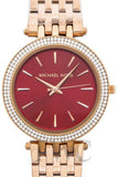 Buy Shop Michael Kors Darci Red DIal Rose Gold Stainless Steel Strap Watch for Women - MK3378 USA Online