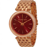 Buy Shop Michael Kors Darci Red DIal Rose Gold Stainless Steel Strap Watch for Women - MK3378 USA Online