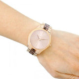 Buy Shop Michael Kors Runway Rose Gold Dial Two Tone Steel Strap Watch for Women - MK4301 USA Online