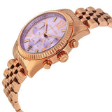 Buy Shop Michael Kors Lexington Purple Dial Rose Gold Steel Strap Watch For Women - MK6207 USA Online