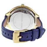 Buy Shop Michael Kors Runway Quartz Gold Dial Blue Leather Strap Watch For Women - MK2285 USA Online