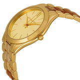Buy Shop Michael Kors Mini Runway Slim Gold Dial Gold Steel Strap Watch for Women - MK3512 USA Online