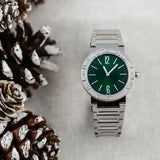 Buy Shop Bvlgari Bvlgari Bvlgari Lady Green Dial Silver Steel Strap Watch for Women - BVLGARI103693 USA Online