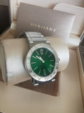 Buy Shop Bvlgari Bvlgari Bvlgari Lady Green Dial Silver Steel Strap Watch for Women - BVLGARI103693 USA Online