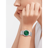 Buy Shop Bvlgari Bvlgari Bvlgari Lady Green Dial Silver Steel Strap Watch for Women - BVLGARI103693 USA Online