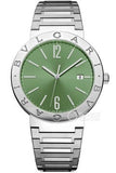 Buy Shop Bvlgari Bvlgari Bvlgari Lady Green Dial Silver Steel Strap Watch for Women - BVLGARI103693 USA Online