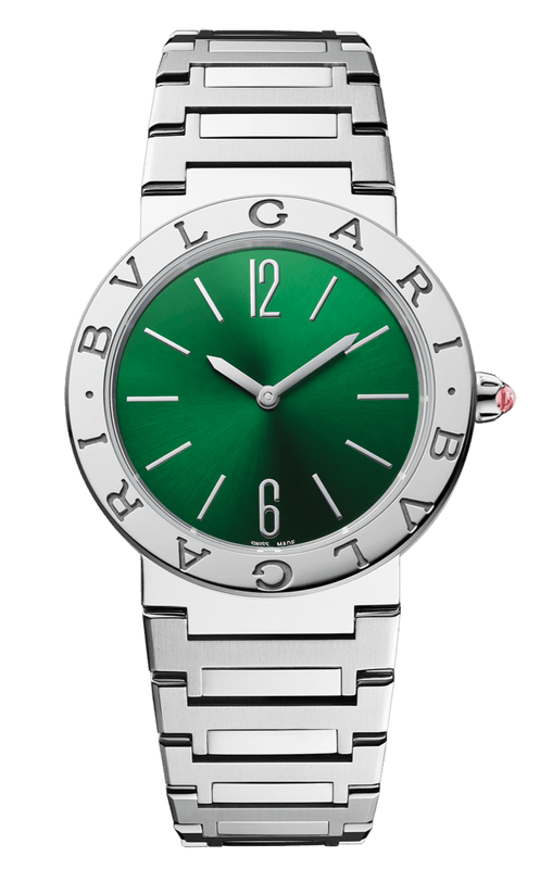 Buy Shop Bvlgari Bvlgari Bvlgari Lady Green Dial Silver Steel Strap Watch for Women - BVLGARI103693 USA Online