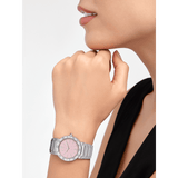 Buy Shop Bvlgari Bvlgari Bvlgari Quartz Pink Dial Silver Steel Strap Watch for Women - BVLGARI103711 USA Online