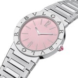 Buy Shop Bvlgari Bvlgari Bvlgari Quartz Pink Dial Silver Steel Strap Watch for Women - BVLGARI103711 USA Online