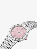 Buy Shop Bvlgari Bvlgari Bvlgari Quartz Pink Dial Silver Steel Strap Watch for Women - BVLGARI103711 USA Online