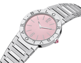 Buy Shop Bvlgari Bvlgari Bvlgari Quartz Pink Dial Silver Steel Strap Watch for Women - BVLGARI103711 USA Online