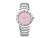 Buy Shop Bvlgari Bvlgari Bvlgari Quartz Pink Dial Silver Steel Strap Watch for Women - BVLGARI103711 USA Online