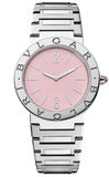 Buy Shop Bvlgari Bvlgari Bvlgari Quartz Pink Dial Silver Steel Strap Watch for Women - BVLGARI103711 USA Online