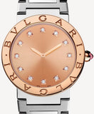 Buy Shop Bvlgari Bvlgari Bvlgari Resort Limited Edition Diamonds Gold Dial Silver Steel Strap Watch for Women - BVLGARI103682 USA Online