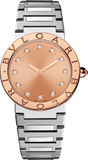 Buy Shop Bvlgari Bvlgari Bvlgari Resort Limited Edition Diamonds Gold Dial Silver Steel Strap Watch for Women - BVLGARI103682 USA Online