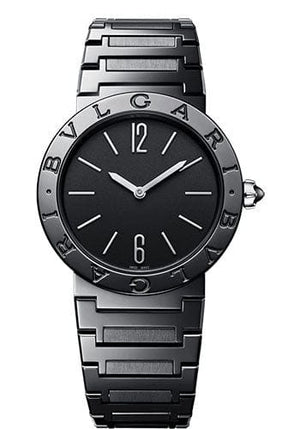 Buy Shop Bvlgari Bvlgari Lady Black Dial Black Steel Strap Watch for Women - BVLGARI103557 USA Online