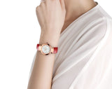 Buy Shop Bvlgari Divas Dream Diamonds Mother of Pearl Dial Red Leather Strap Watch for Women - DREAM102840 USA Online