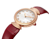 Buy Shop Bvlgari Divas Dream Diamonds Mother of Pearl Dial Red Leather Strap Watch for Women - DREAM102840 USA Online