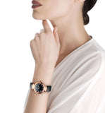 Buy Shop Bvlgari Divas Dream Quartz Diamonds Black Dial Black Leather Strap Watch for Women - DREAM102841 USA Online