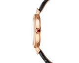 Buy Shop Bvlgari Divas Dream Quartz Diamonds Black Dial Black Leather Strap Watch for Women - DREAM102841 USA Online