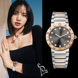 Buy Shop Bvlgari Lady Quartz Diamonds Grey Dial Two Tone Steel Strap Watch for Women - BVLGARI103067 USA Online