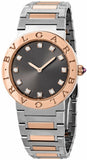 Buy Shop Bvlgari Lady Quartz Diamonds Grey Dial Two Tone Steel Strap Watch for Women - BVLGARI103067 USA Online