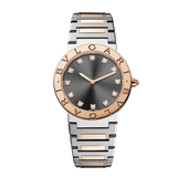 Buy Shop Bvlgari Lady Quartz Diamonds Grey Dial Two Tone Steel Strap Watch for Women - BVLGARI103067 USA Online
