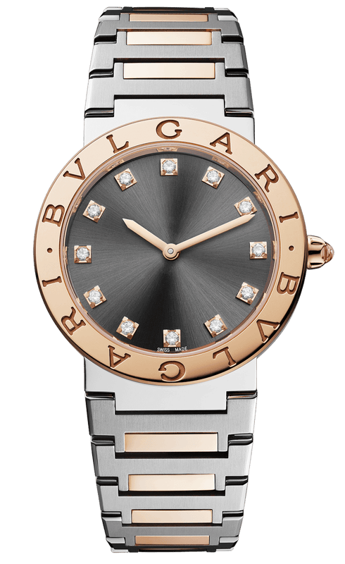 Buy Shop Bvlgari Lady Quartz Diamonds Grey Dial Two Tone Steel Strap Watch for Women - BVLGARI103067 USA Online