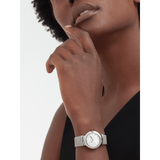 Buy Shop Bvlgari LVCEA Diamonds Silver Mother of Pearl Dial Silver Leather Strap Watch for Women - LVCEA103367 USA Online