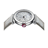 Buy Shop Bvlgari LVCEA Diamonds Silver Mother of Pearl Dial Silver Leather Strap Watch for Women - LVCEA103367 USA Online