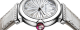 Buy Shop Bvlgari LVCEA Diamonds Silver Mother of Pearl Dial Silver Leather Strap Watch for Women - LVCEA103367 USA Online