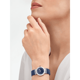 Buy Shop Bvlgari Lvcea Intarsio Aventurine Diamonds Blue Dial Blue Leather Strap Watch for Women - LVCEA103617 USA Online