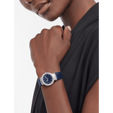 Buy Shop Bvlgari Lvcea Intarsio Aventurine Diamonds Blue Dial Blue Leather Strap Watch for Women - LVCEA103617 USA Online