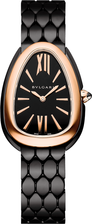 Buy Shop Bvlgari Serpenti Seduttori Black Dial Black Steel Strap Watch for Women - SERPENTI103704 USA Online