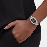 Buy Shop Bvlgari Serpenti Seduttori Diamonds Black Dial Silver Steel Strap Watch for Women - SERPENTI103449 USA Online