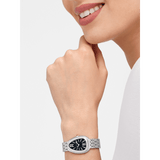 Buy Shop Bvlgari Serpenti Seduttori Diamonds Black Dial Silver Steel Strap Watch for Women - SERPENTI103449 USA Online